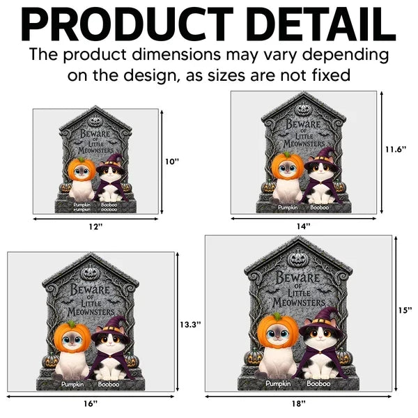Personalized Halloween Yard Sign for Cat Lovers - Custom Meownsters Decor