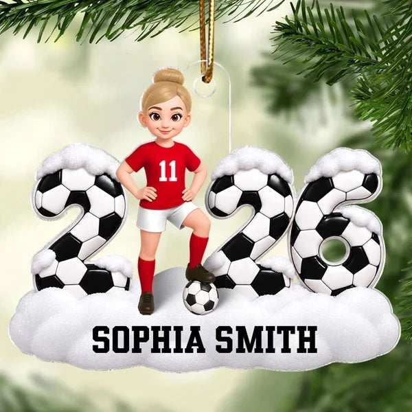Personalized Soccer Player Acrylic Ornament Unique Gift for Son