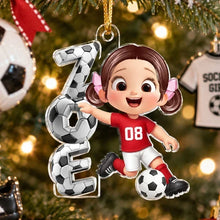 Load image into Gallery viewer, Personalized Soccer Kid Acrylic Ornament Creative Gift
