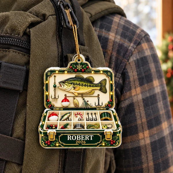 Personalized Fishing Tackle Box Ornament Unique Gift for Dad
