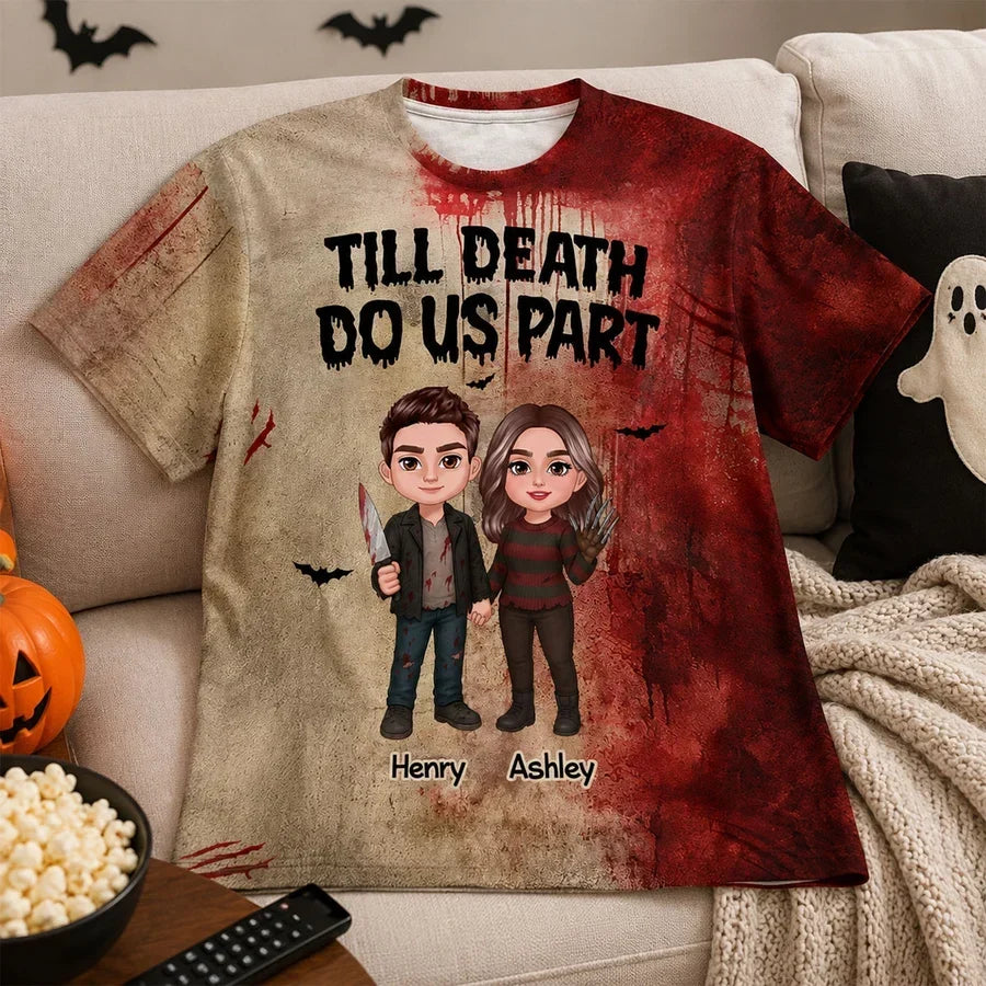 Personalized Horror Couple T-Shirt Gift for Halloween