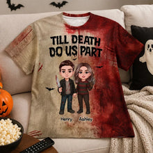 Load image into Gallery viewer, Personalized Horror Couple T-Shirt Gift for Halloween
