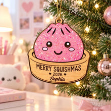 Load image into Gallery viewer, Personalized Merry Squishmas Wooden Ornament Custom Gift for Kids
