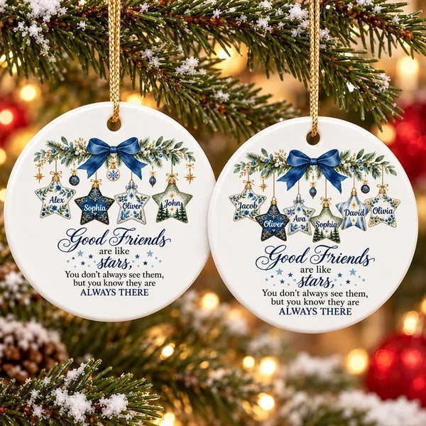 Personalized Ceramic Ornament Good Friends Are Like Stars Gift for Best Friend
