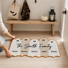 Load image into Gallery viewer, Personalized Halloween Ghost Family Doormat Cute Fall Decor
