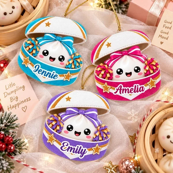 Personalized Cheerleader Dumpling Acrylic Ornament Gift for Daughter