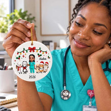 Load image into Gallery viewer, Personalized Ceramic Ornament Nurse Gift with Custom Name for Christmas
