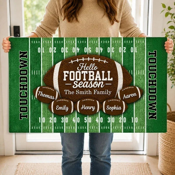Personalized Football Doormat Custom Welcome Gift for Fans