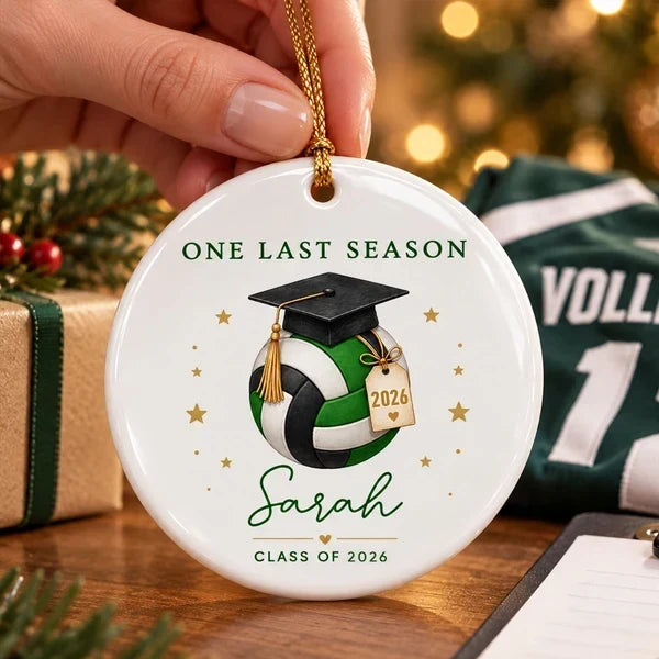 Personalized Graduation Volleyball Ornament Custom Name Gift