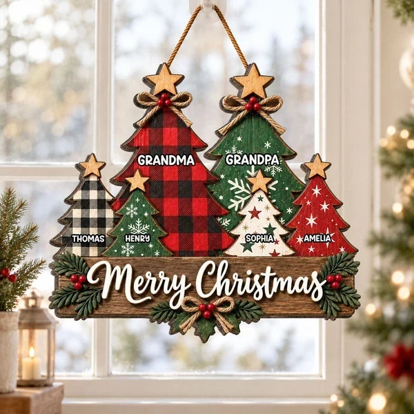 Personalized Wooden Sign for Grandma and Grandpa Christmas Gift