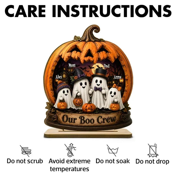 Personalized Ghost Family Wooden Plaque Halloween Gift for Parents
