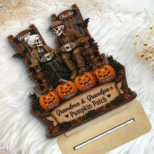 Load image into Gallery viewer, Personalized Skeleton Couple Wooden Plaque Gift for Family Halloween Decor
