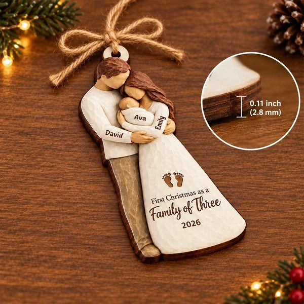Personalized Wooden Ornament for New Parents | Baby Christmas Gift